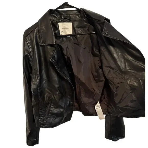 ANTHROPOLOGIE The Saige Faux Leather Motorcycle Jacket MEDIUM - Picture 10 of 13